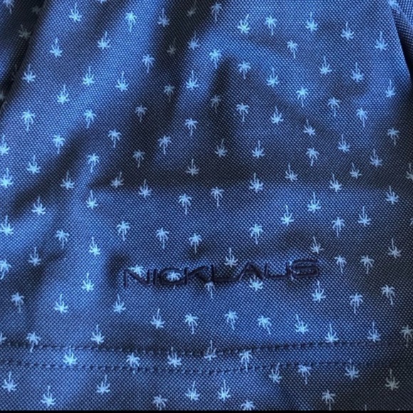 Jack Nicklaus Short Sleeve Polo Shirt Palm Tree Print Eco Choice Large Blue - Picture 8 of 8